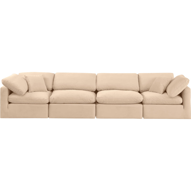 Meridian Indulge Beige Velvet Modular Sofa IMAGE 4