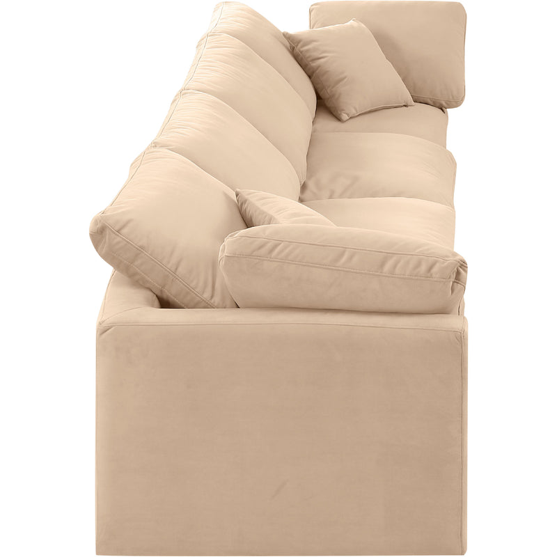 Meridian Indulge Beige Velvet Modular Sofa IMAGE 5