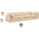 Meridian Indulge Beige Velvet Modular Sofa IMAGE 8