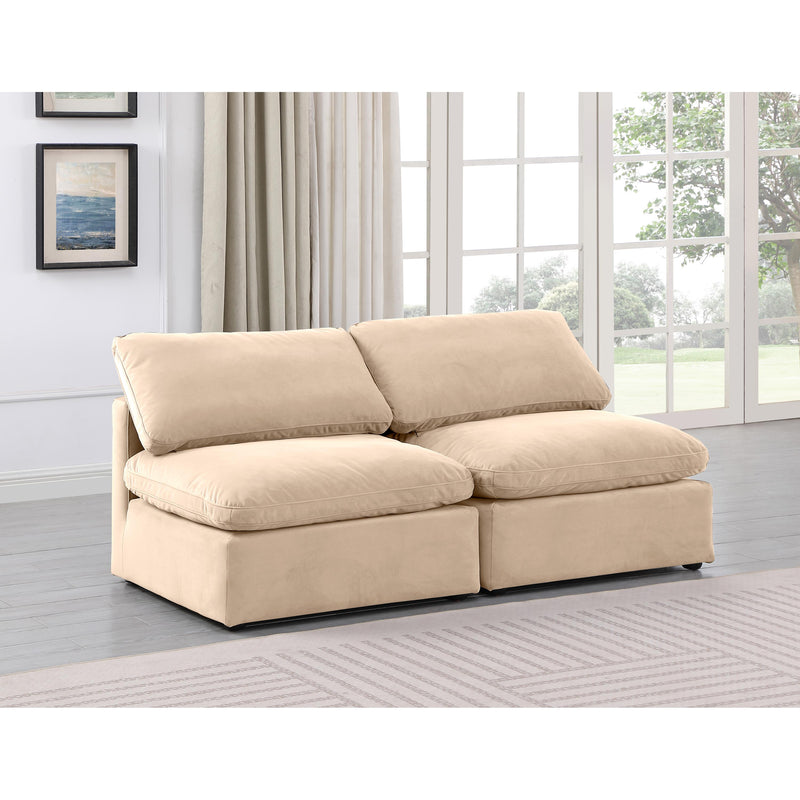 Meridian Indulge Beige Velvet Modular Sofa IMAGE 2