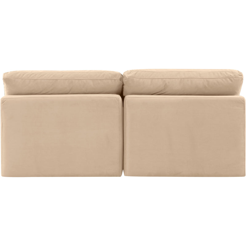 Meridian Indulge Beige Velvet Modular Sofa IMAGE 3