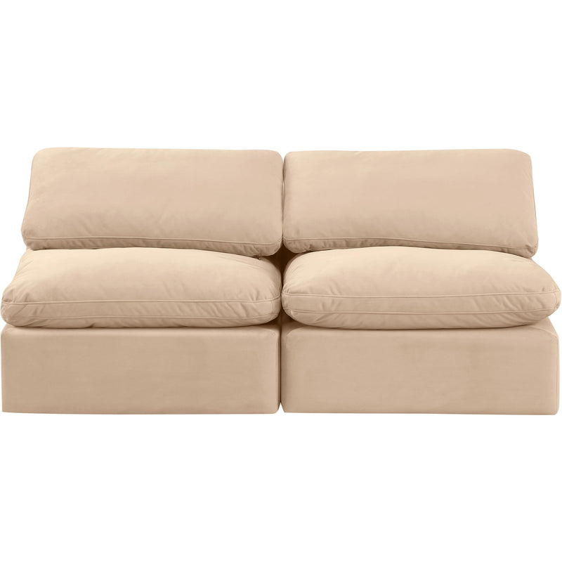Meridian Indulge Beige Velvet Modular Sofa IMAGE 4