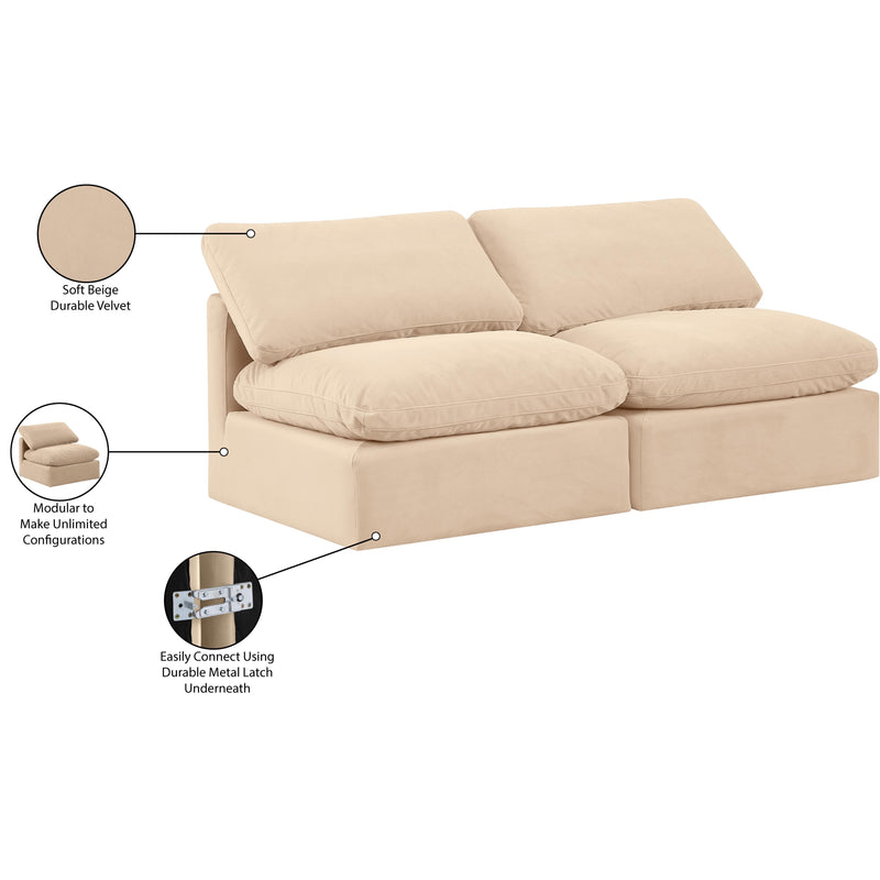 Meridian Indulge Beige Velvet Modular Sofa IMAGE 7