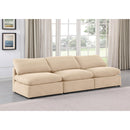 Meridian Indulge Beige Velvet Modular Sofa IMAGE 2