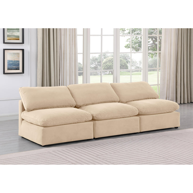 Meridian Indulge Beige Velvet Modular Sofa IMAGE 2