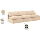 Meridian Indulge Beige Velvet Modular Sofa IMAGE 7