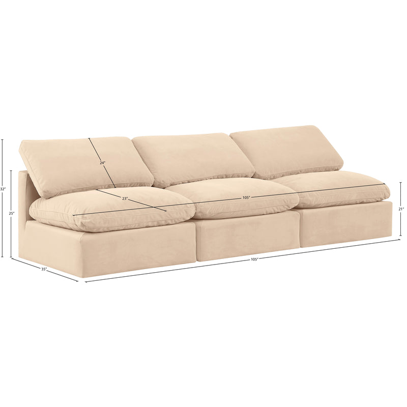 Meridian Indulge Beige Velvet Modular Sofa IMAGE 8