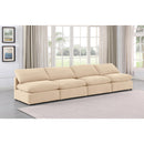 Meridian Indulge Beige Velvet Modular Sofa IMAGE 2