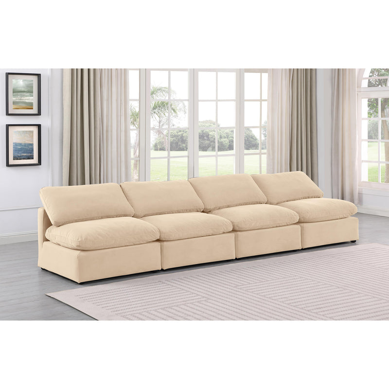 Meridian Indulge Beige Velvet Modular Sofa IMAGE 2