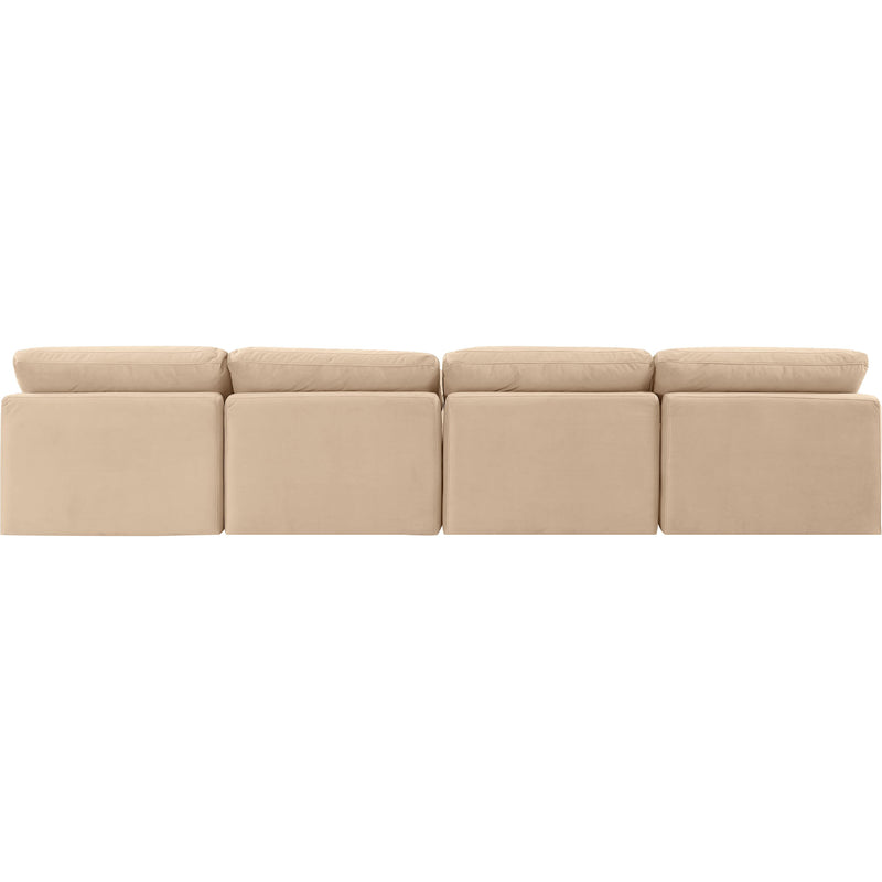 Meridian Indulge Beige Velvet Modular Sofa IMAGE 3