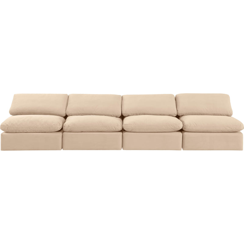 Meridian Indulge Beige Velvet Modular Sofa IMAGE 4