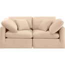 Meridian Indulge Beige Velvet Modular Sofa IMAGE 4