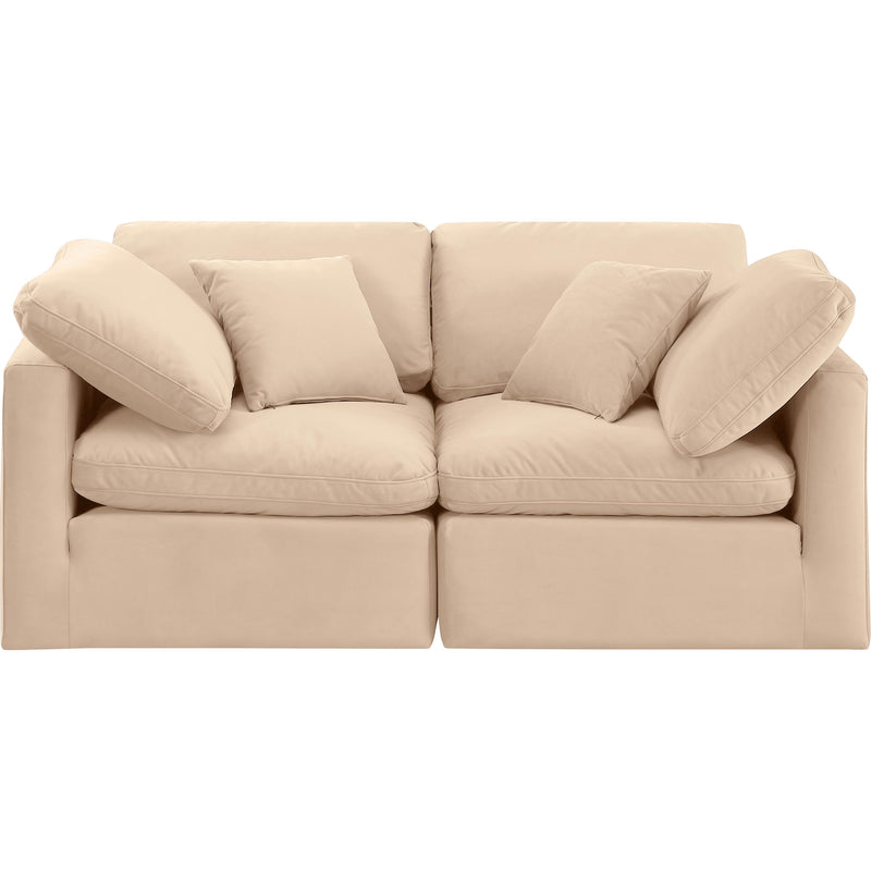Meridian Indulge Beige Velvet Modular Sofa IMAGE 4