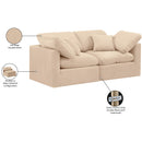 Meridian Indulge Beige Velvet Modular Sofa IMAGE 8