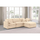 Meridian Indulge Beige Velvet Modular Sectional IMAGE 2