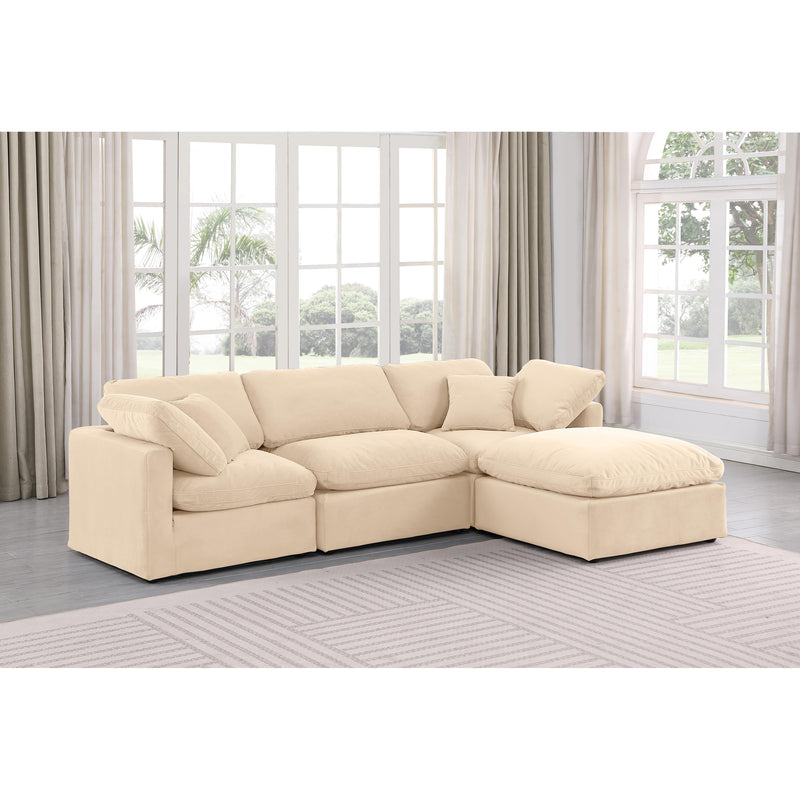 Meridian Indulge Beige Velvet Modular Sectional IMAGE 2