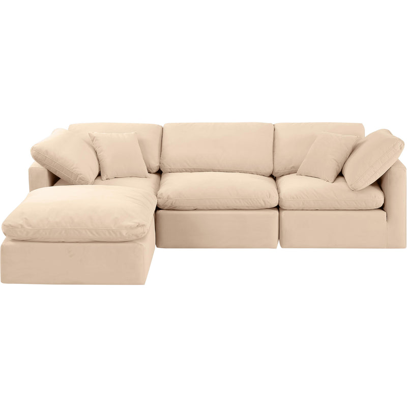Meridian Indulge Beige Velvet Modular Sectional IMAGE 4
