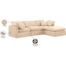 Meridian Indulge Beige Velvet Modular Sectional IMAGE 8