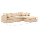 Meridian Indulge Beige Velvet Modular Sectional IMAGE 9