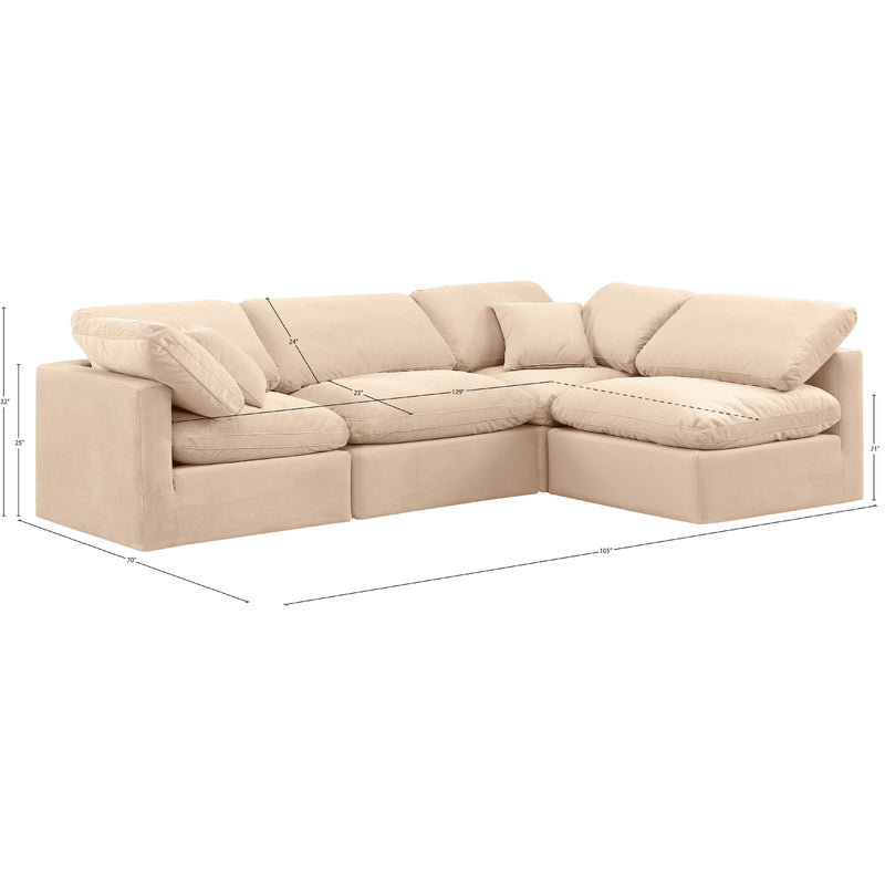 Meridian Indulge Beige Velvet Modular Sectional IMAGE 10