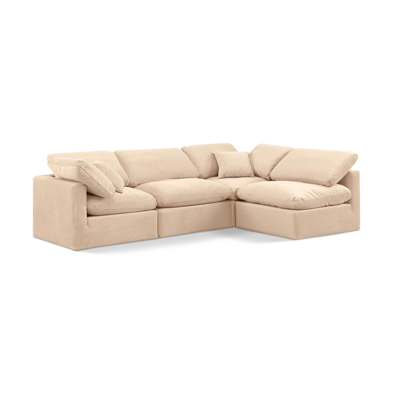 Meridian Indulge Beige Velvet Modular Sectional IMAGE 1