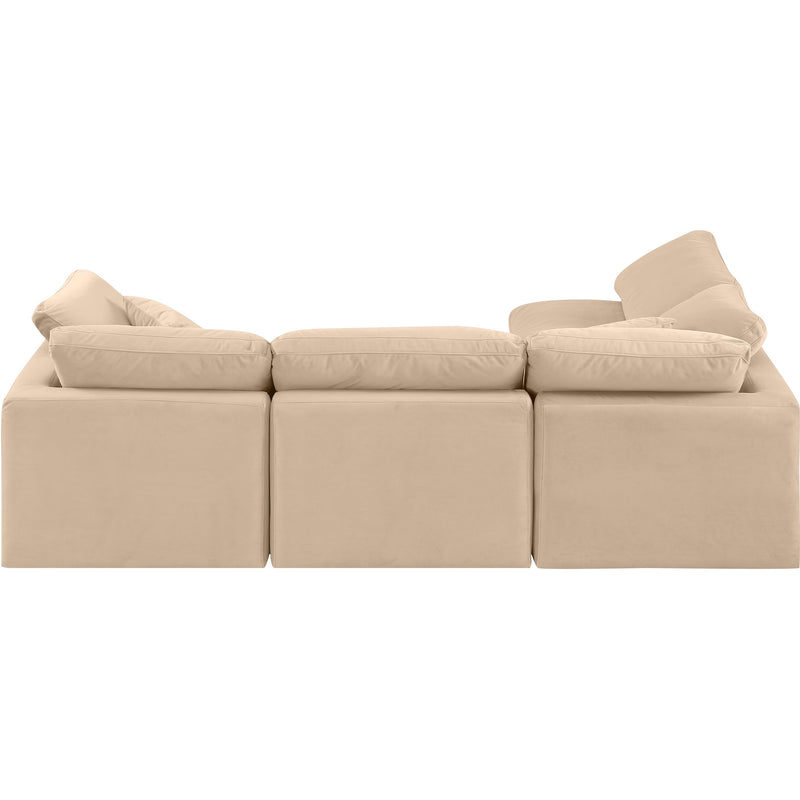 Meridian Indulge Beige Velvet Modular Sectional IMAGE 3