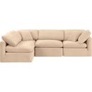 Meridian Indulge Beige Velvet Modular Sectional IMAGE 4