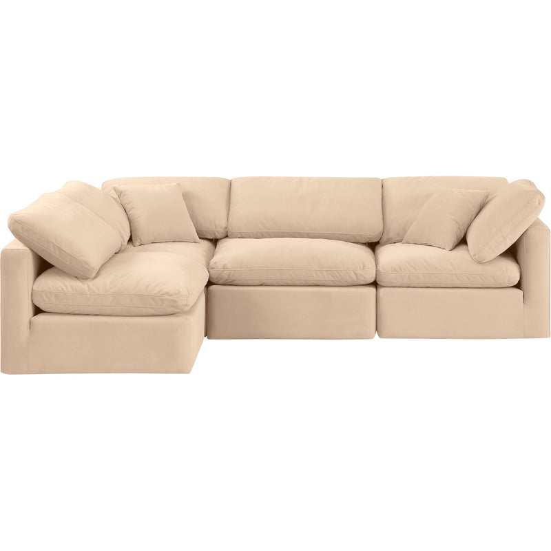 Meridian Indulge Beige Velvet Modular Sectional IMAGE 4