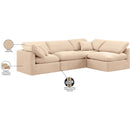 Meridian Indulge Beige Velvet Modular Sectional IMAGE 9