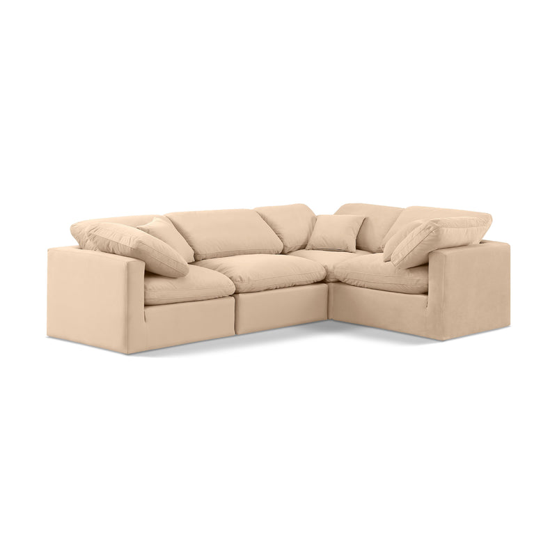 Meridian Indulge Beige Velvet Modular Sectional IMAGE 1