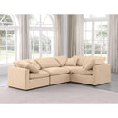 Meridian Indulge Beige Velvet Modular Sectional IMAGE 2