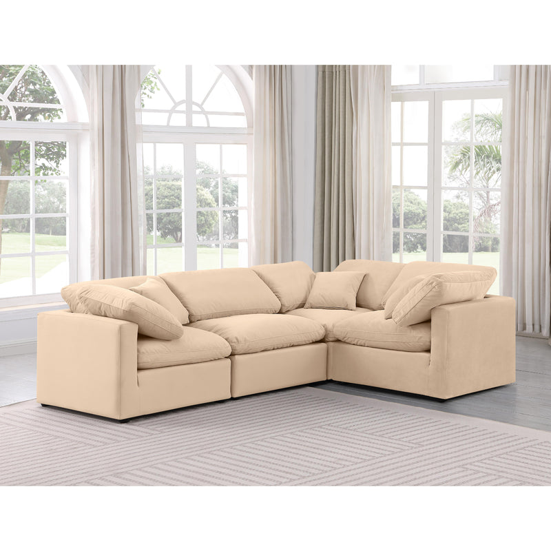 Meridian Indulge Beige Velvet Modular Sectional IMAGE 2