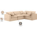 Meridian Indulge Beige Velvet Modular Sectional IMAGE 9