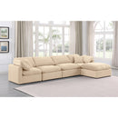 Meridian Indulge Beige Velvet Modular Sectional IMAGE 2