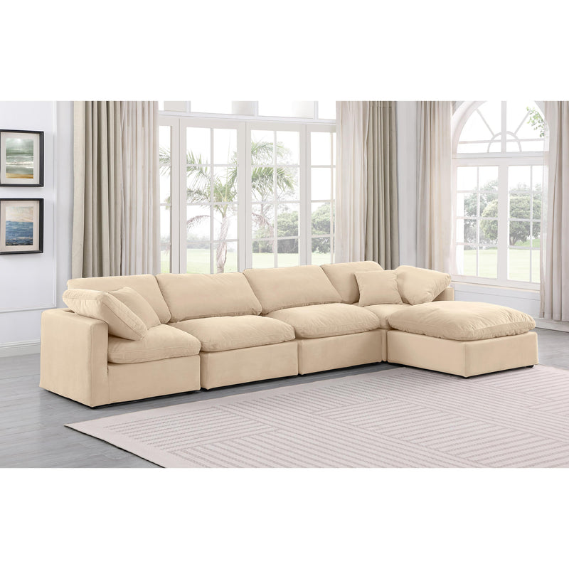Meridian Indulge Beige Velvet Modular Sectional IMAGE 2