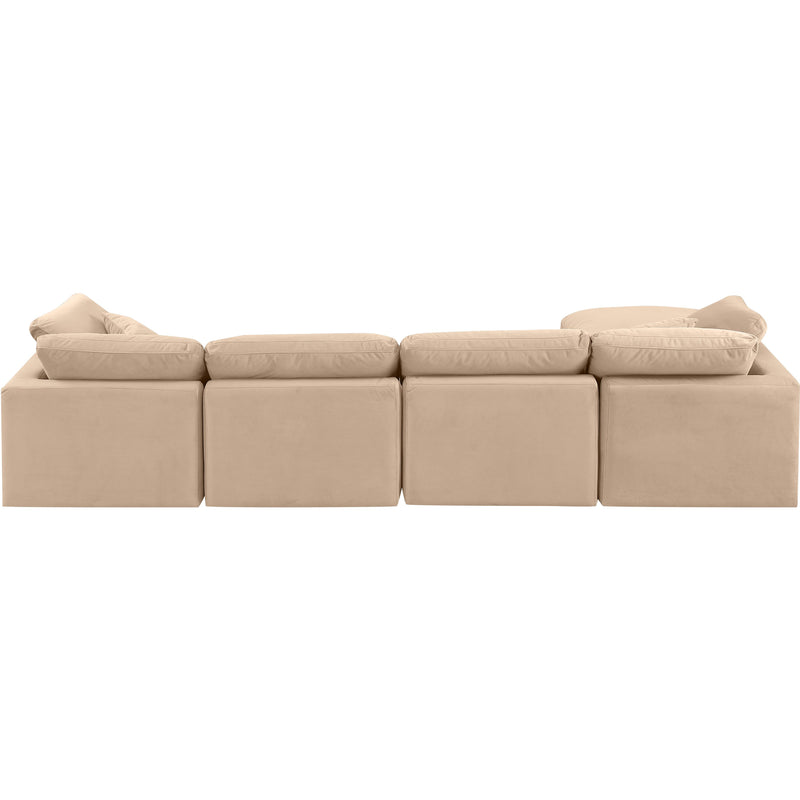 Meridian Indulge Beige Velvet Modular Sectional IMAGE 3