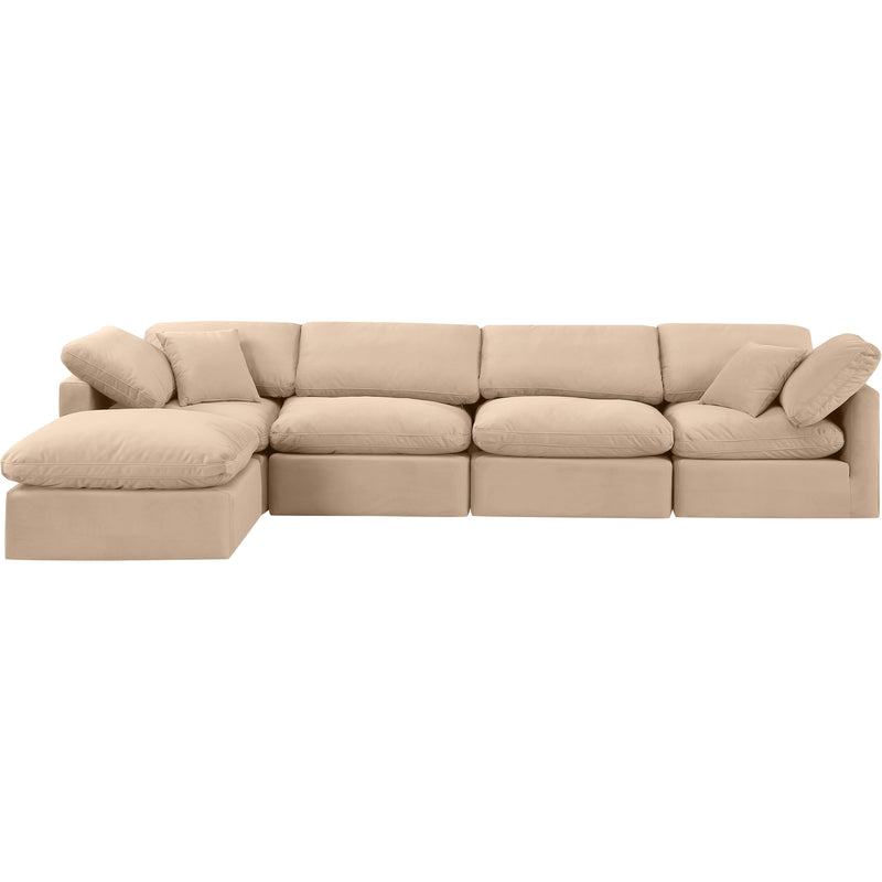 Meridian Indulge Beige Velvet Modular Sectional IMAGE 4