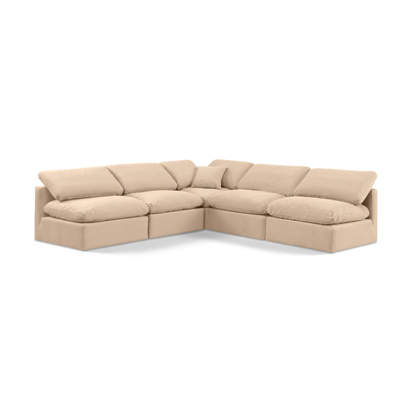 Meridian Indulge Beige Velvet Modular Sectional IMAGE 1