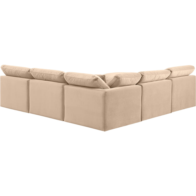 Meridian Indulge Beige Velvet Modular Sectional IMAGE 3