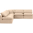 Meridian Indulge Beige Velvet Modular Sectional IMAGE 4