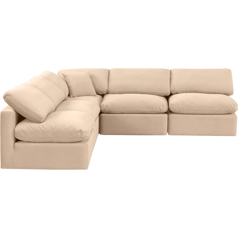 Meridian Indulge Beige Velvet Modular Sectional IMAGE 4