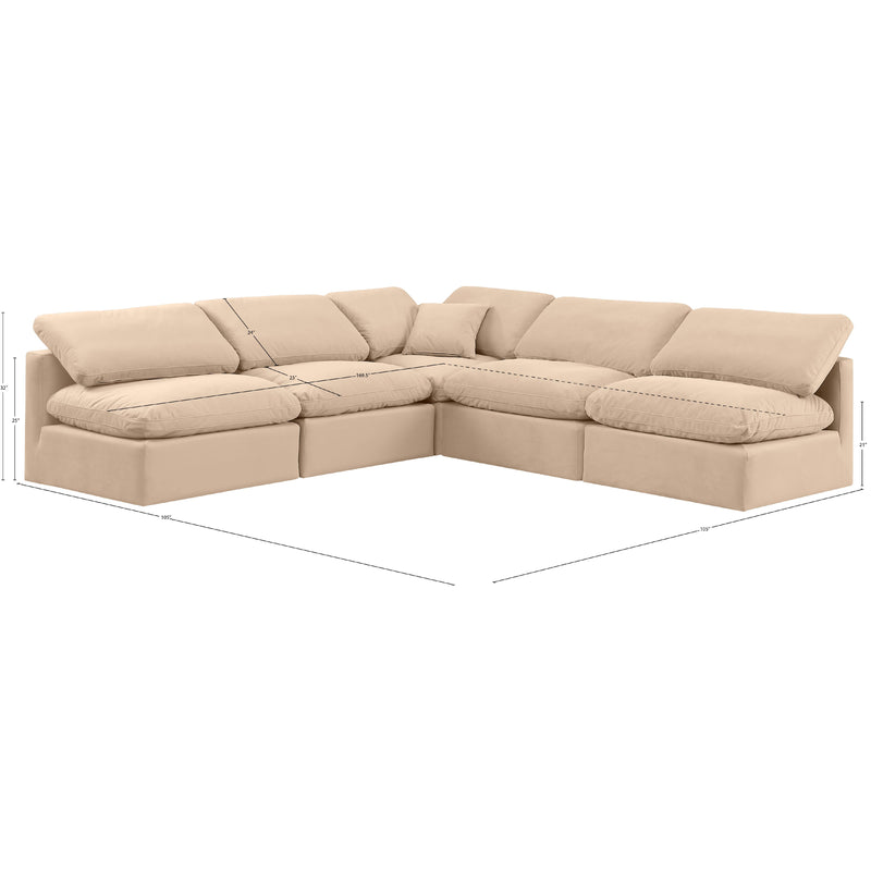 Meridian Indulge Beige Velvet Modular Sectional IMAGE 9