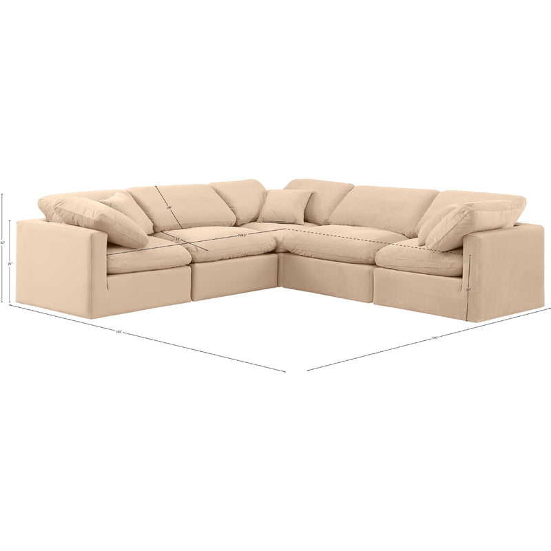 Meridian Indulge Beige Velvet Modular Sectional IMAGE 10