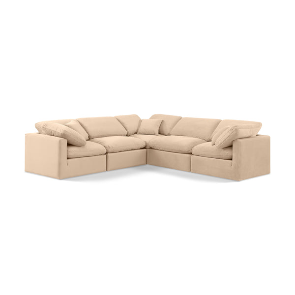 Meridian Indulge Beige Velvet Modular Sectional IMAGE 1