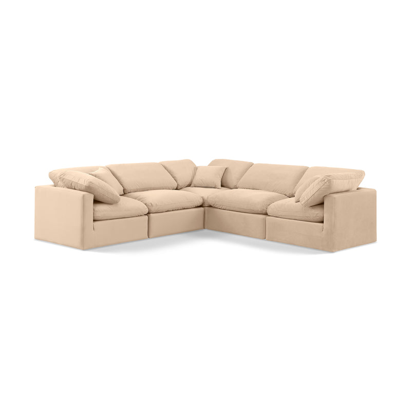 Meridian Indulge Beige Velvet Modular Sectional IMAGE 1