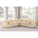 Meridian Indulge Beige Velvet Modular Sectional IMAGE 2
