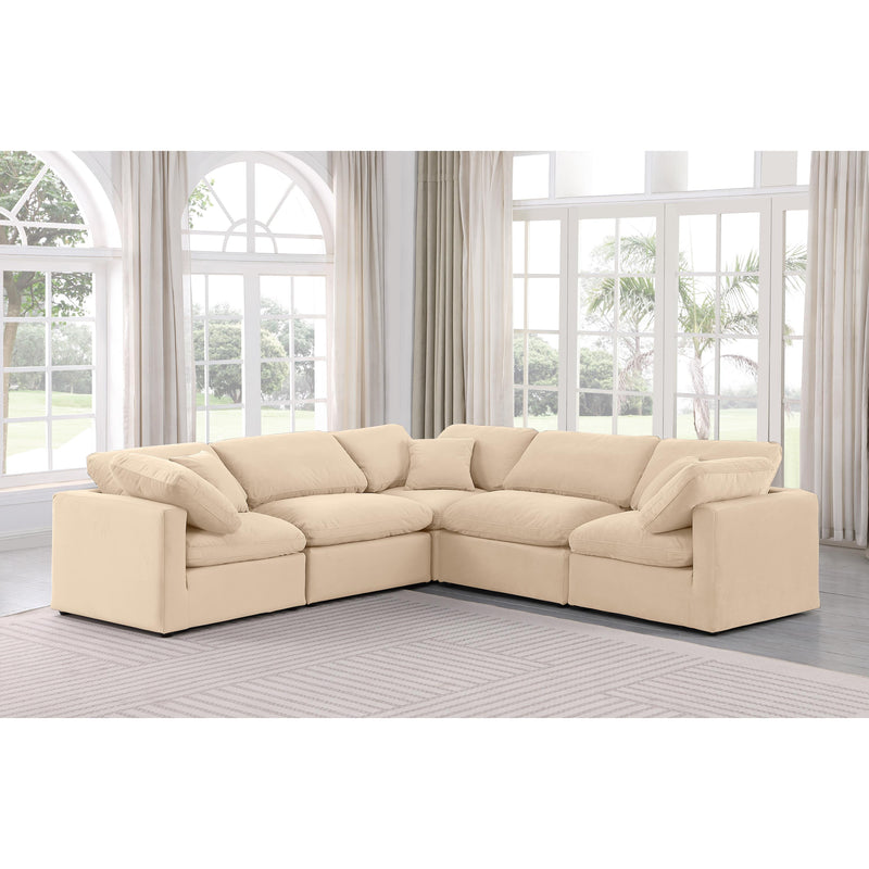 Meridian Indulge Beige Velvet Modular Sectional IMAGE 2