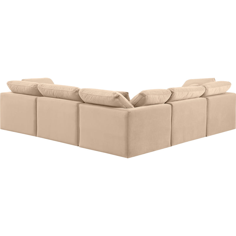 Meridian Indulge Beige Velvet Modular Sectional IMAGE 3