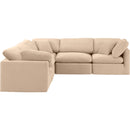 Meridian Indulge Beige Velvet Modular Sectional IMAGE 4