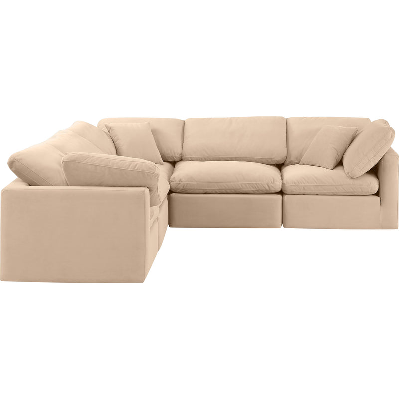 Meridian Indulge Beige Velvet Modular Sectional IMAGE 4
